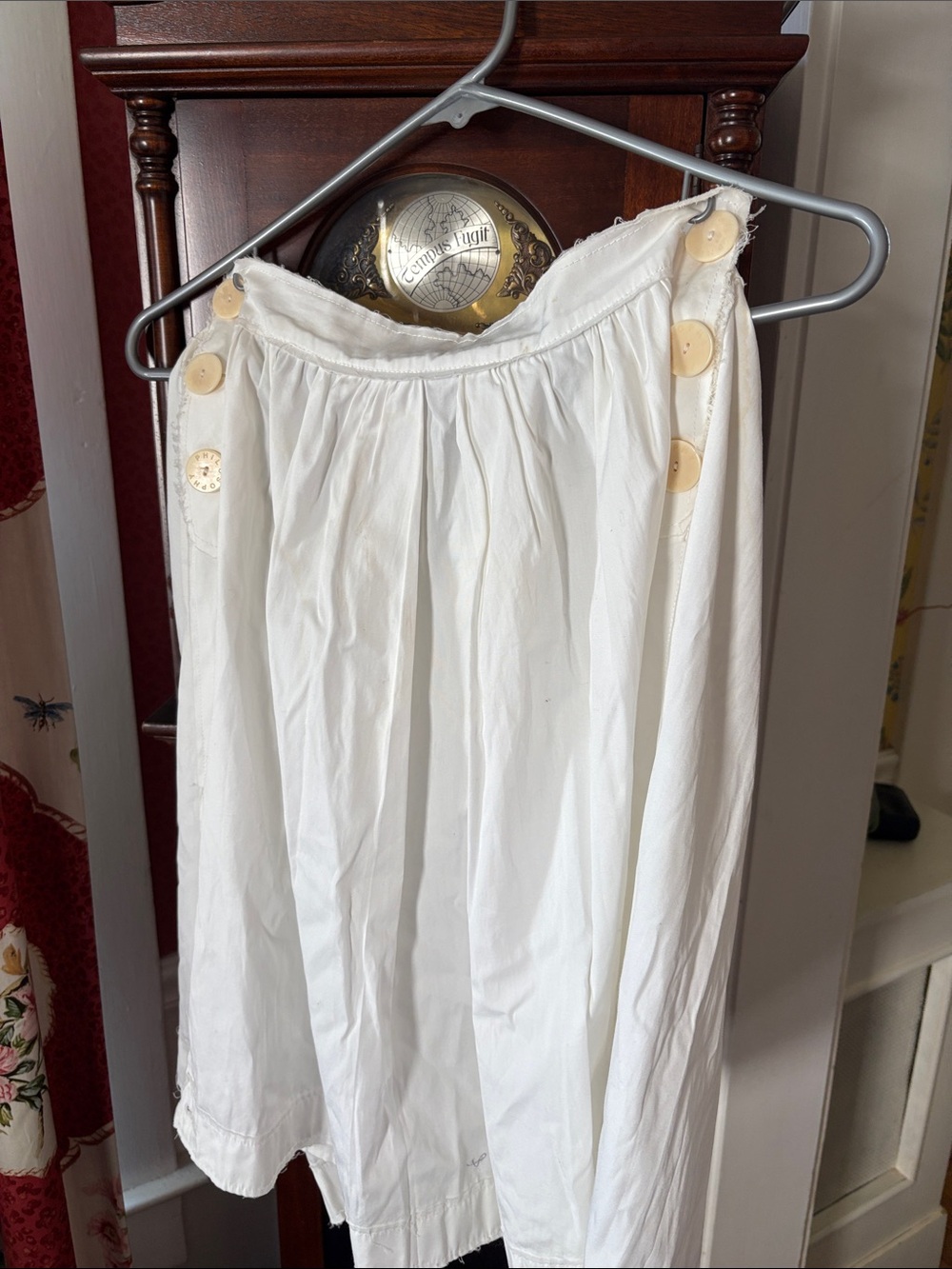 Philosophy White Midi Skirt with Side Buttons